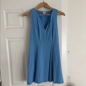 A New Day Sky Blue V-Neck Mini Dress